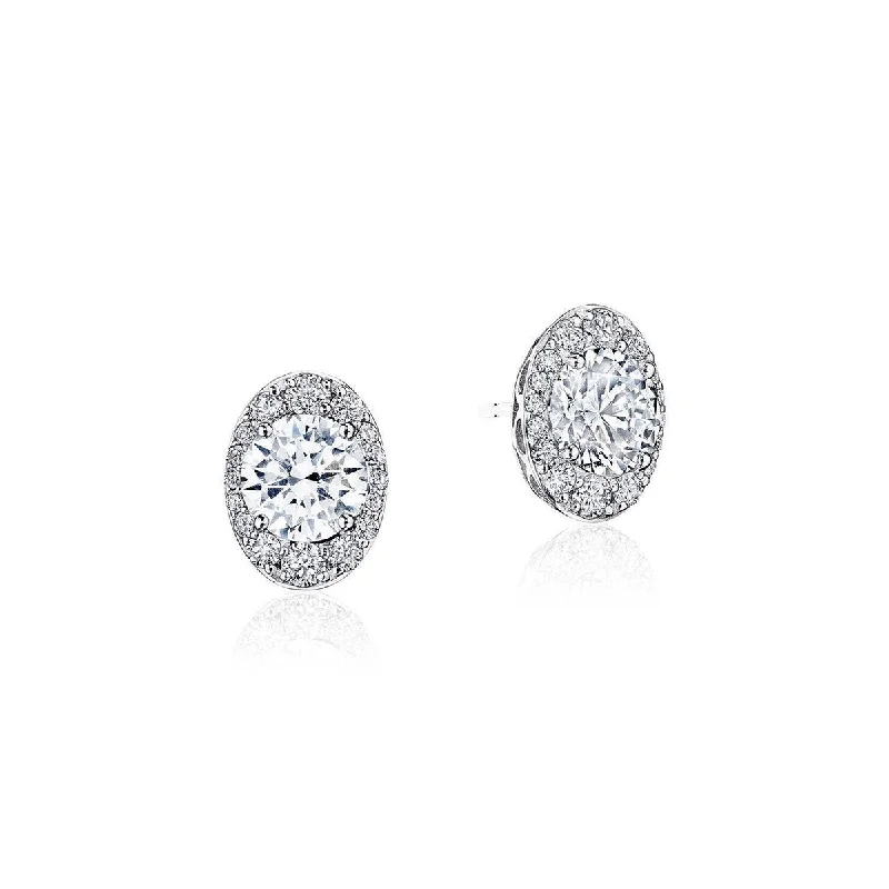 Drop Earrings for Valentine's Day -Tacori Oval Bloom Diamond Earrings