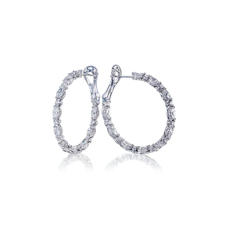 Adjustable Drop Earrings for Custom Fit -Tacori Diamond Hoop Earrings