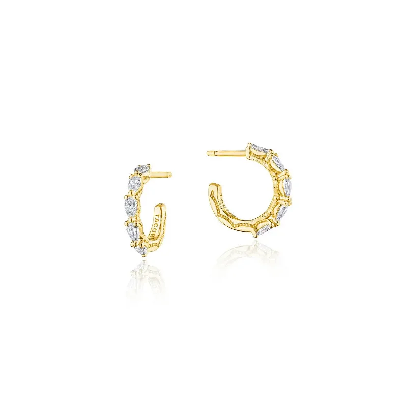 Screw Back Drop Earrings for Security -Tacori Diamond Hoop Earrings