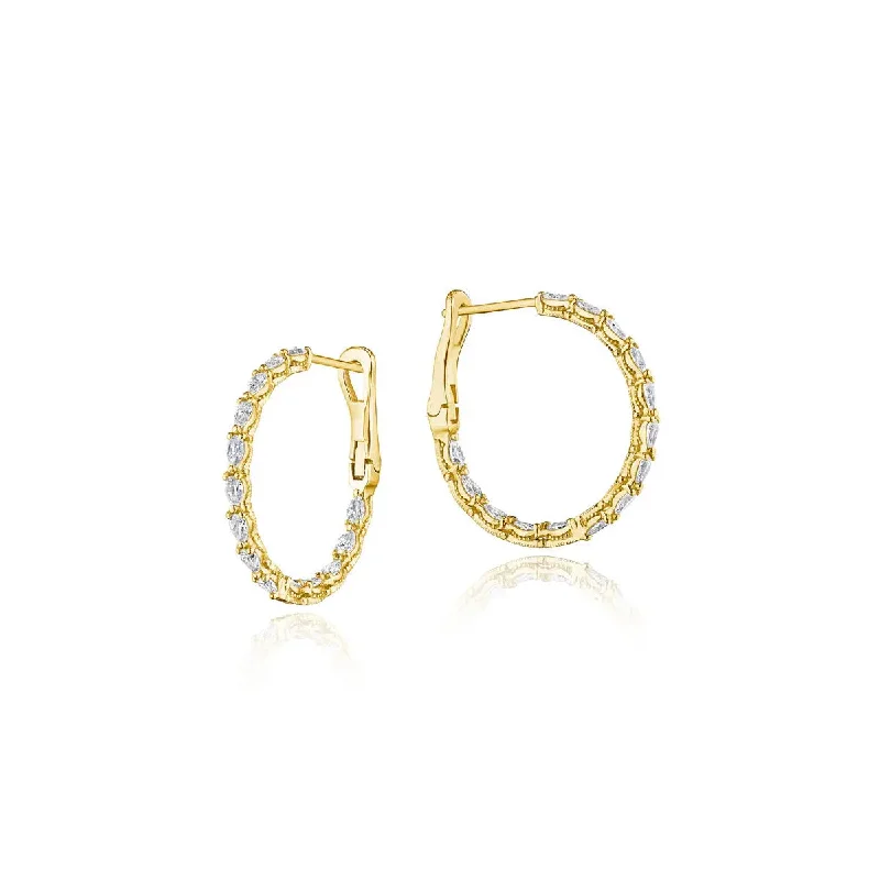 Push Back Drop Earrings for Convenience -Tacori Diamond Hoop Earrings