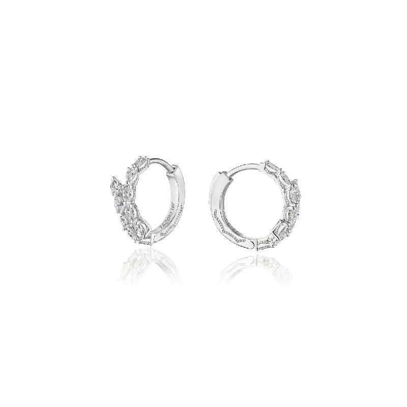 Magnetic Closure Drop Earrings for Easy -Tacori Diamond Hoop Pear Earrings