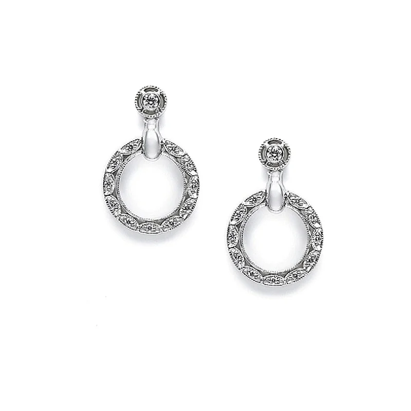 Contemporary Drop Earrings for Fashion -Tacori Diamond Circle Drop Earrings