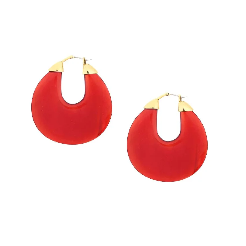 Retro Drop Earrings for Nostalgia -Tananarive Flat Creoles Earrings