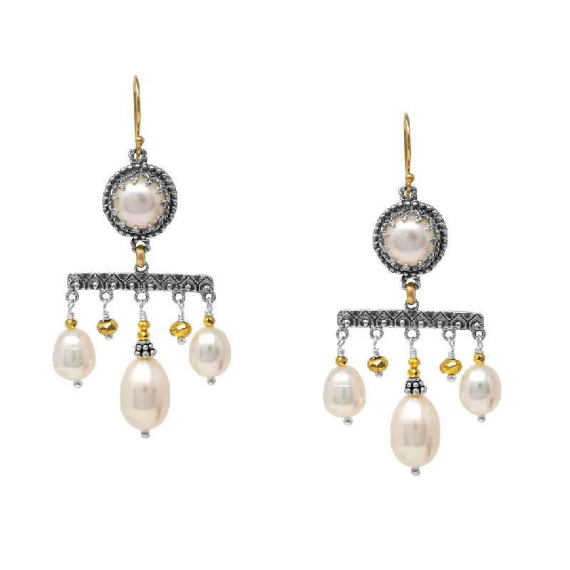 Drop Earrings for Beach Outfit -Three Drop Chandelier Earrings