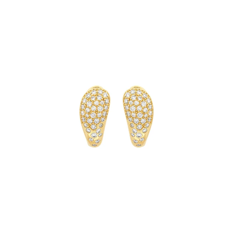 Drop Earrings for Formal Attire -Topper Italia Gold Diamond Earrings