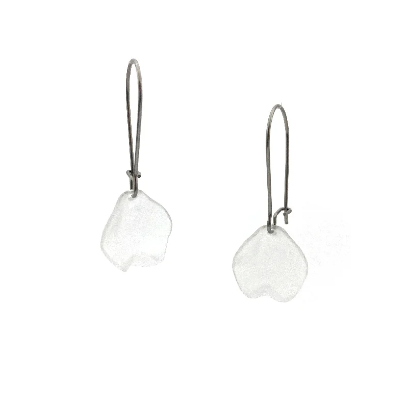 Tarnish Resistant Drop Earrings for Longevity -White Petal Earrings