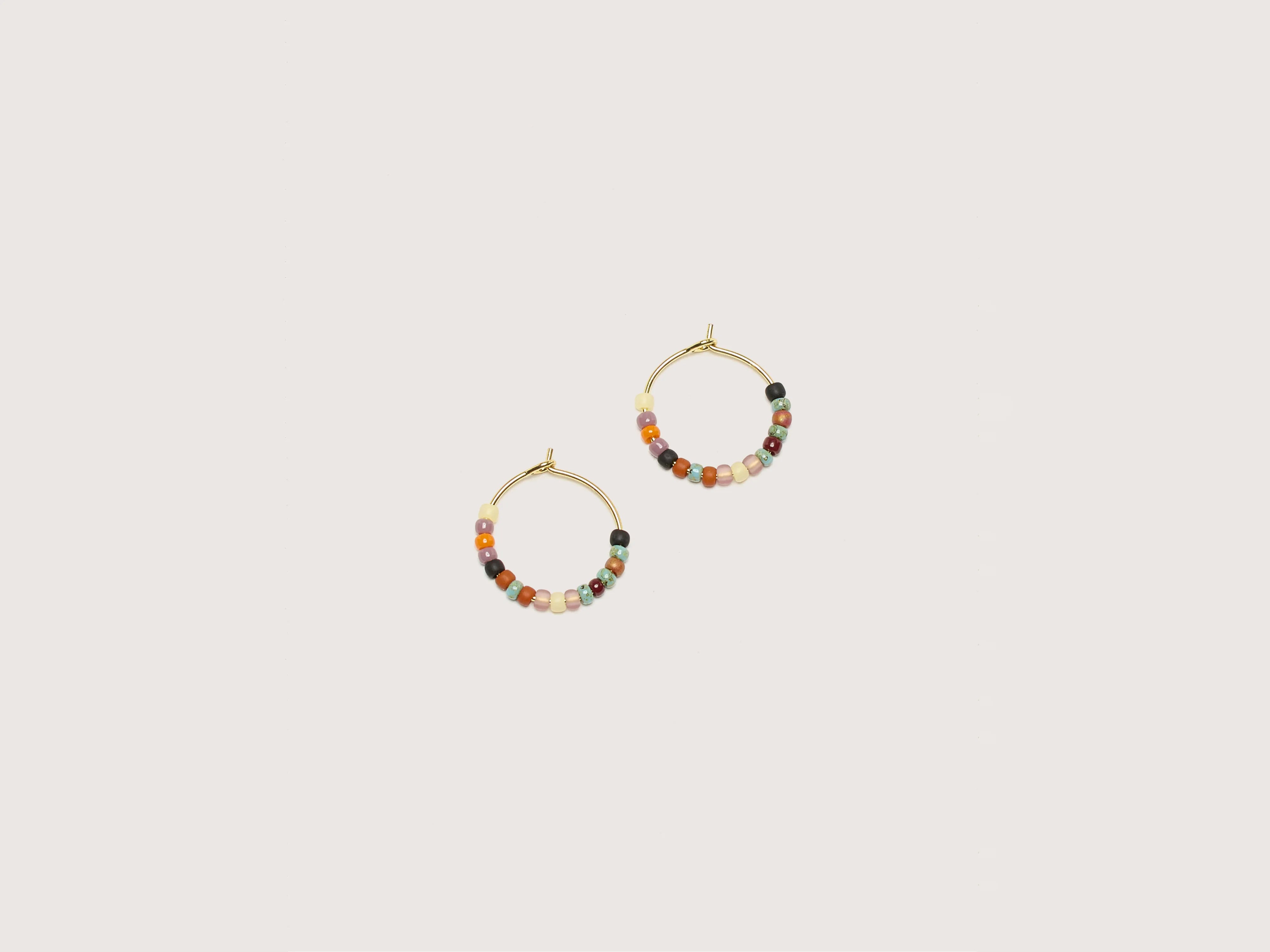 Drop Earrings with Etched Designs -Maya Beach Hoop Earrings  (242 / W / MULTICOLOR)