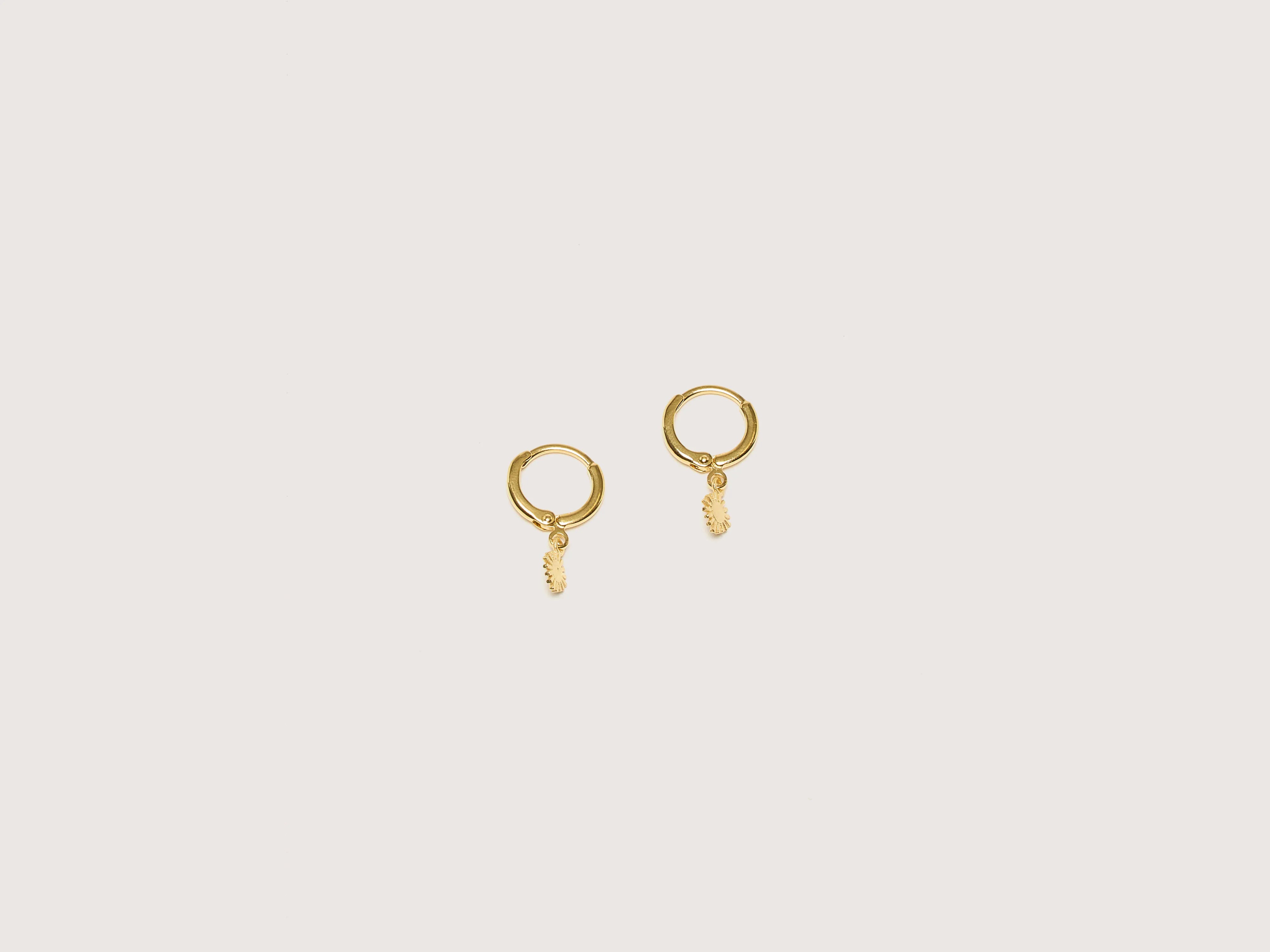 Drop Earrings with Matte Finish -Soleil Hoop Earrings (242 / W / GOLD)