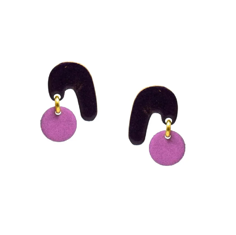 Heart Shaped Drop Earrings for Love -XS Brass Enamel Earrings